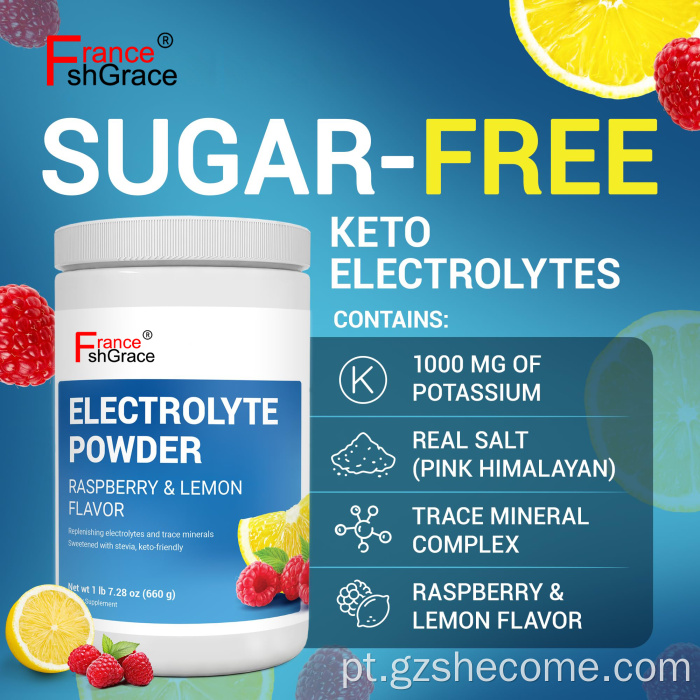 Suplemento de bebida em pó de hidratação de açúcar zero de açúcar